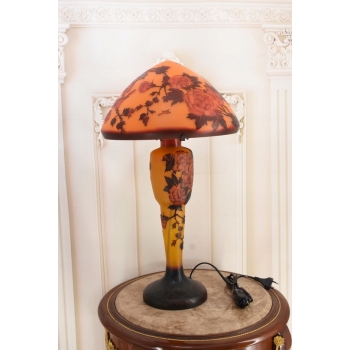 Lampa Stołowa - Gabinetowa Biurowa - Szkło Emile Galle - Lampka - Sygn