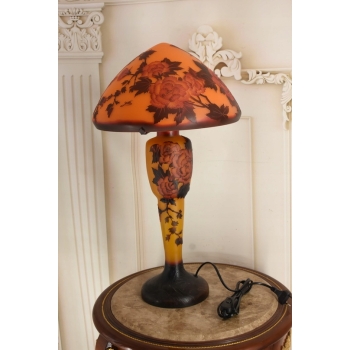 Lampa Stołowa - Gabinetowa Biurowa - Szkło Emile Galle - Lampka - Sygn