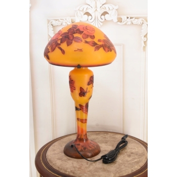Lampa Stołowa - Gabinetowa Biurowa - Szkło Emile Galle - Lampka - Sygn