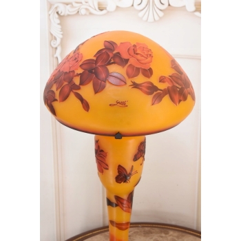 Lampa Stołowa - Gabinetowa Biurowa - Szkło Emile Galle - Lampka - Sygn