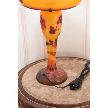 Lampa Stołowa - Gabinetowa Biurowa - Szkło Emile Galle - Lampka - Sygn