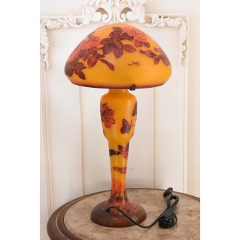 Lampa Stołowa - Gabinetowa Biurowa - Szkło Emile Galle - Lampka - Sygn