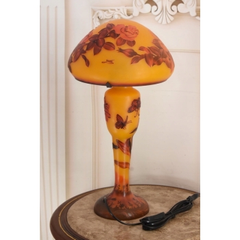 Lampa Stołowa - Gabinetowa Biurowa - Szkło Emile Galle - Lampka - Sygn