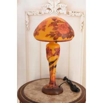 Lampa Stołowa - Gabinetowa Biurowa - Szkło Emile Galle - Lampka - Sygn