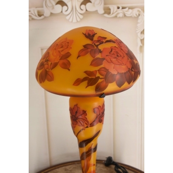 Lampa Stołowa - Gabinetowa Biurowa - Szkło Emile Galle - Lampka - Sygn