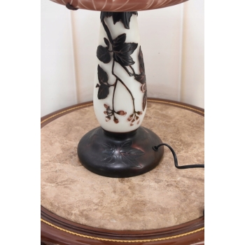 Lampa Stołowa - Gabinetowa Biurowa - Szkło Emile Galle - Lampka - Sygn