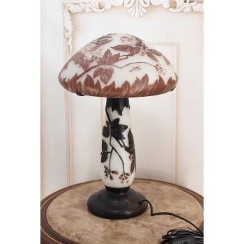 Lampa Stołowa - Gabinetowa Biurowa - Szkło Emile Galle - Lampka - Sygn