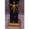 2 Amfory Puchary Wazy Na Postumentach Marmurowych + Brąz Złocony - Komplet