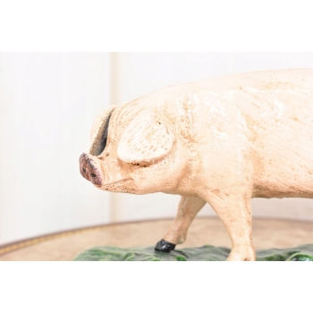Żeliwna Figura Świnia - Świnka Prosiak - Figura Rzeźba Żeliwo
