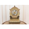 Zegar Kominkowy Stojący Porcelana + Brąz Skrzydlate Lwy - Sygnowany
