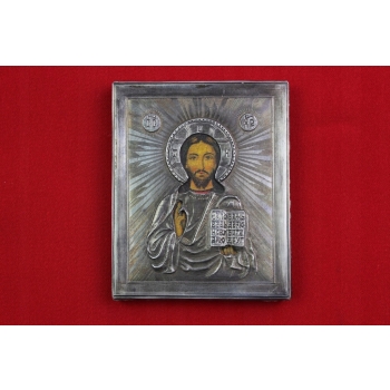 Srebrna Ikona Podróżna Prawosławna Rosja