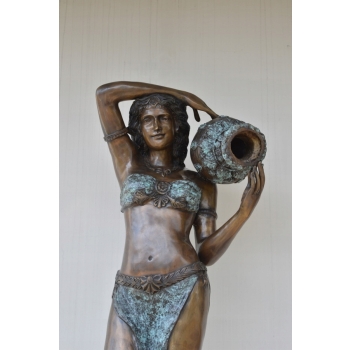Kobieta z Dzbanem Fontanna z Brązu - Figura Patynowana - Akt 170cm