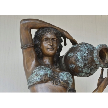 Kobieta z Dzbanem Fontanna z Brązu - Figura Patynowana - Akt 170cm