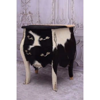 Łaciata Komoda - Biało Czarna - Szafka Stolik