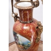 Porcelanowy Czerwony Wazon Waza - Aniołki Amory - Porcelana + Brąz