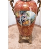 Porcelanowy Czerwony Wazon Waza - Aniołki Amory - Porcelana + Brąz