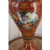 Porcelanowa Czerwona Waza Amfora GRAJĄCE AMORY - Porcelana + Brąz 78cm