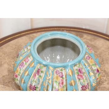 Porcelanowa Szkatuła Bomboniera – Okuta Brązem – Złocona Sygnowana