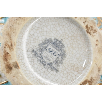 Porcelanowa Szkatuła Bomboniera – Okuta Brązem – Złocona Sygnowana