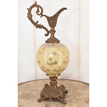 Żółta Porcelanowa Karafka - Porcelana + Brąz - Prezent - Kwiaty - Dekoracja