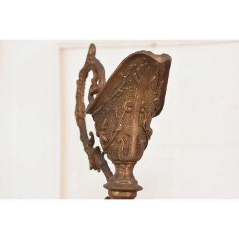 Żółta Porcelanowa Karafka - Porcelana + Brąz - Prezent - Kwiaty - Dekoracja