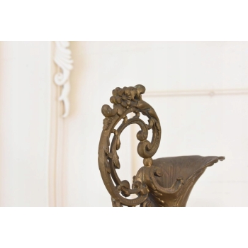 Niebieska Porcelanowa Karafka - Porcelana + Brąz - Prezent - Kwiaty