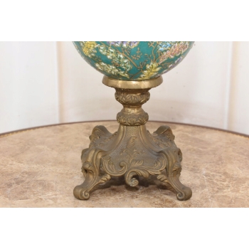 Zielona Porcelanowa Karafka - Porcelana + Brąz - Prezent - Kwiaty