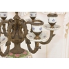 Pałacowy Świecznik z Porcelany - Prezent - Porcelana + Brąz - 7 ramienny