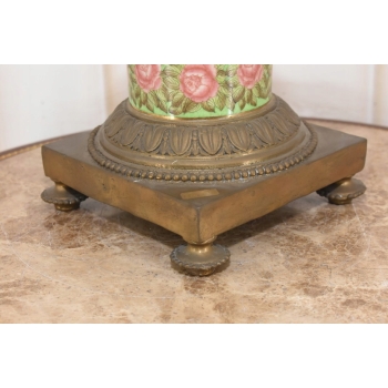 Pałacowy Świecznik z Porcelany - Prezent - Porcelana + Brąz - 7 ramienny