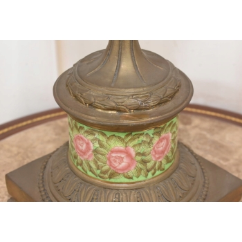 Pałacowy Świecznik z Porcelany - Prezent - Porcelana + Brąz - 7 ramienny