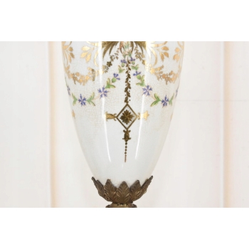 Pałacowy Świecznik z Porcelany - Prezent - Porcelana + Brąz - 7 ramienny