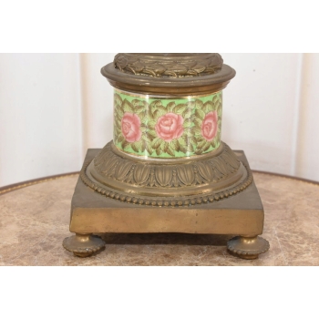 Pałacowy Świecznik z Porcelany - Prezent - Porcelana + Brąz - 7 ramienny