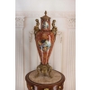 GIGA Porcelanowa Czerwona Waza Amfora GRAJĄCE AMORY - Porcelana + Brąz 80cm