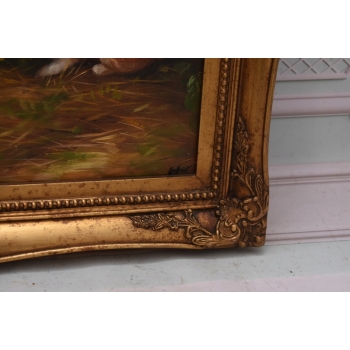 Rodzina Królików - Królik - Złota Rama - Obraz Olejny 71x61