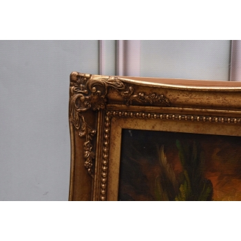 Rodzina Królików - Królik - Złota Rama - Obraz Olejny 71x61