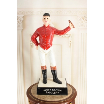 Żeliwna Figura JAMES BROWN SADDLERY - na Podstawie Słupek do Zaczepu Konia