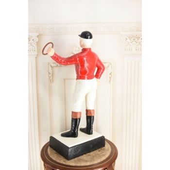 Żeliwna Figura JAMES BROWN SADDLERY - na Podstawie Słupek do Zaczepu Konia