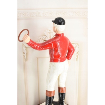 Żeliwna Figura JAMES BROWN SADDLERY - na Podstawie Słupek do Zaczepu Konia