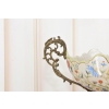 Antyczna Patera Owocnik - Porcelana + Brąz - Kwiaty