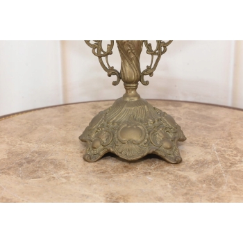 Antyczna Patera Owocnik - Porcelana + Brąz - Kwiaty