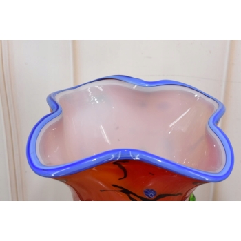 Szkło Murano Style - Czerwony Wazon Kwiaty 3d