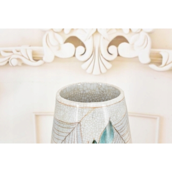 Porcelanowy Zielony Wazon - Pająk - Porcelana + Brąz