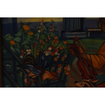 Z. Stryjeńska - Zakochani Górale - Duży Stary Obraz Olejny