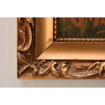 F. Ruszczyc - Pejzaż Polskiej Wsi - Las - Stary Obraz na Drewnie