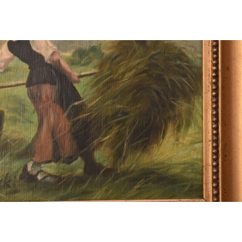 M. Gierymski - Pejzaż Polskiej Wsi - ŻNIWIARKA - Polski Obraz Olejny