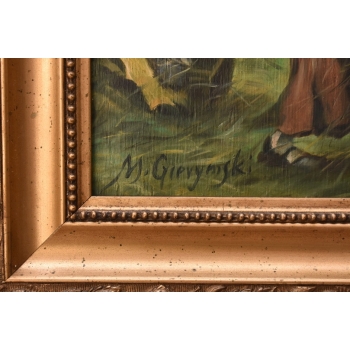 M. Gierymski - Pejzaż Polskiej Wsi - ŻNIWIARKA - Polski Obraz Olejny