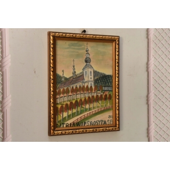 Nikifor Krynicki - Pejzaż - KRYNICA ZDRÓJ - Stary Obraz - Akwarela Ołówek