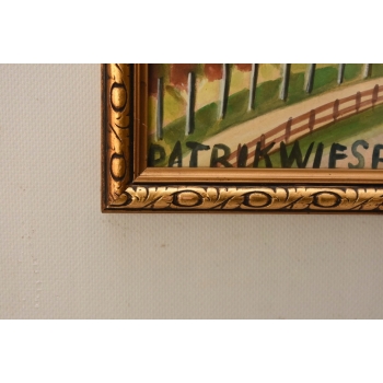 Nikifor Krynicki - Pejzaż - KRYNICA ZDRÓJ - Stary Obraz - Akwarela Ołówek