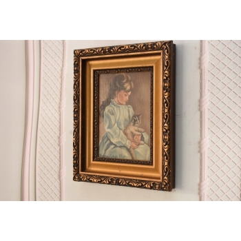 OLGA BOZNAŃSKA - Dziewczynka z Kotem - stary obraz