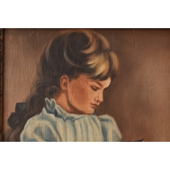 OLGA BOZNAŃSKA - Dziewczynka z Kotem - stary obraz